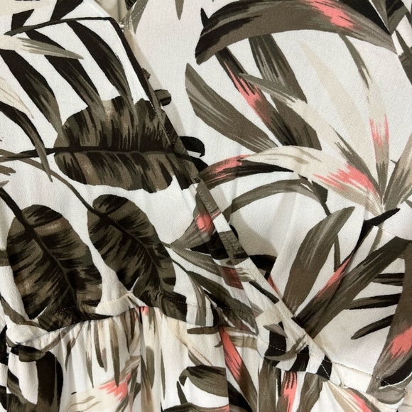 Old Navy Palm Print Faux Cross Over Mini Dress Long Sleeve Plus Size XXL - Picture 7 of 9